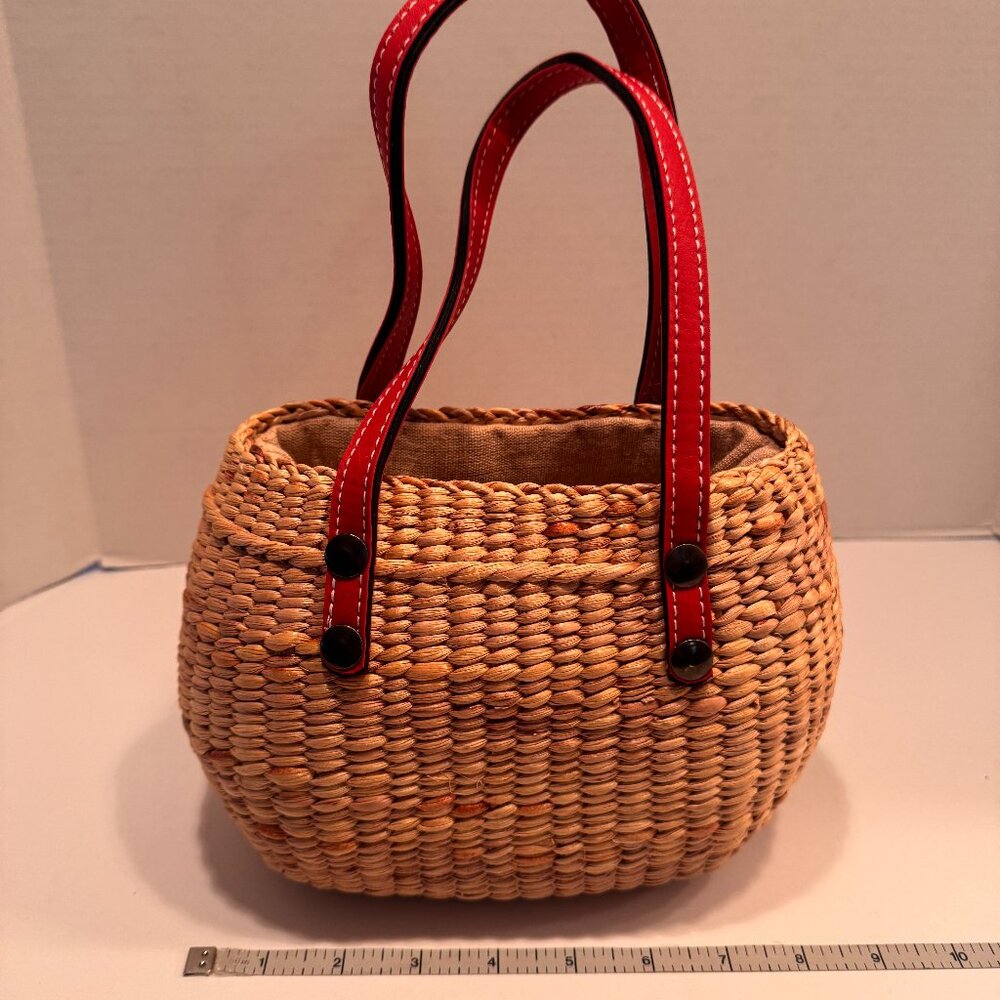 Sea & Grass Mini Straw Drawstring Tote